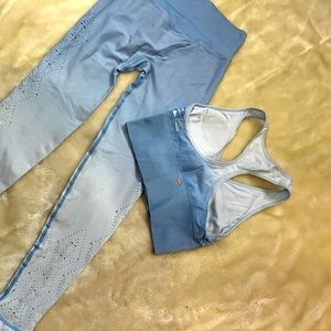 VICTORIA SECRET YOGA SET —SMALL WHITE/BLUE OMBRÉ BOHO